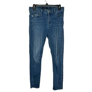 Lucky Brand Women's Jeans Ava Skinny Mid-Rise Raw Denim Hem Mid-Wash Blue Sz. 6R